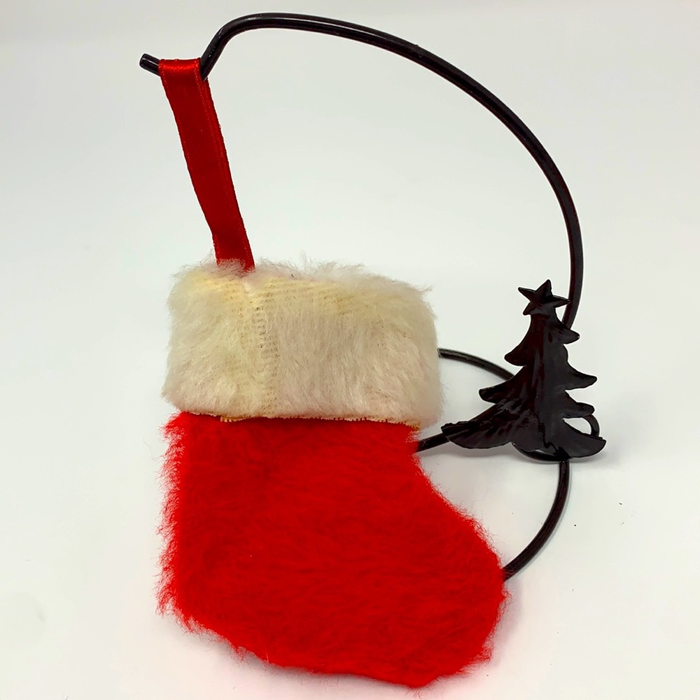 Red Santa Claus small Christmas stocking vintage